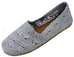 Shoes 18 Damen-Schlupfschuhe, Leinen, gehäkelt, Schlupfschuhe, Grau (Grey 3008), 37/38 EU von Shoes8teen
