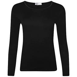 Shop & Stop Damen Langarm T-Shirt Top Damen Größe 36-52, Schwarz , 50-52 von Shop & Stop