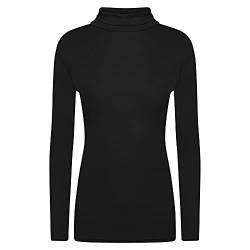 Shop & Stop Damen Pullover mit Rollkragen, Rollkragen, einfarbig, langärmelig, 36-50, Schwarz , 38-40 von Shop & Stop