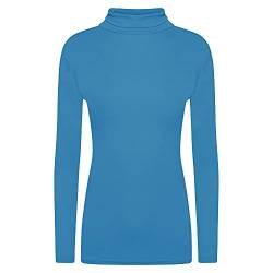 Shop & Stop Damen Pullover mit Rollkragen, Rollkragen, einfarbig, langärmelig, 36-50, blaugrün, 50-52 von Shop & Stop