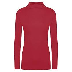 Shop & Stop Damen Pullover mit Rollkragen, Rollkragen, einfarbig, langärmelig, 36-50, wein, 46-48 von Shop & Stop