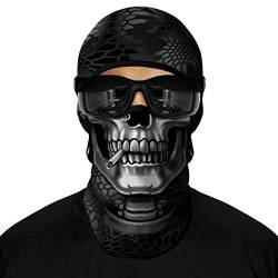 3D Schädel-Design Totenkopf Sturmhaube für Erwachsene, Unisex, Biker, Sportler und Outdoor-Aktivitäten, Festivals und Halloween - Totenschädel Bandit von ShopINess