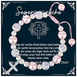 Shoppawhile Kommunion Geschenke für Mädchen Armband Erstkommunion Geschenke Mädchen Armband mit Kreuz von Shoppawhile