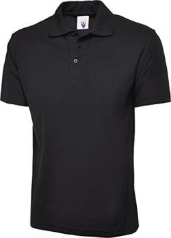 Uneek UC101 Herren Poloshirt, kurzärmelig, klassisch, Piqué-Stil, XS-6XL Gr. 52-54, Schwarz von Shoppersbay