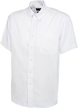 Uneek UC702 Herren Arbeitskleidung Pinpoint Kurzarm Corporate Oxford Smart Shirt S-3XL Gr. 48, weiß von Shoppersbay