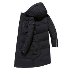 EDMKO Herren Winter Warm Daunenmantel Männer Verpackt Daunenpuffer Lange Mantel mit Kapuze vielen Farben Größen komprimierbar,Schwarz,M von Shot Case