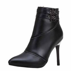 MYGFYS Damen 10CM High Stiletto Heel Ankle Zip Up Boot - Winterschuhe Für Den Täglichen Gebrauch Mit Seitlichem Reißverschluss,Schwarz,39 EU von Shot Case