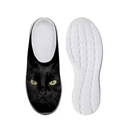 Showudesigns Casual Home Hausschuhe Damen Täglich Sandalen Sneakers Tier Hund Gedruckt, Blau - Katze schwarz - Größe: 37 EU von Showudesigns
