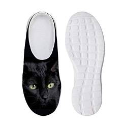 Showudesigns Casual Home Hausschuhe Damen Täglich Sandalen Sneakers Tier Hund Gedruckt, Schwarz - Katze schwarz - Größe: 42 EU von Showudesigns