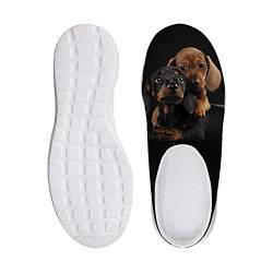 Showudesigns Casual Home Hausschuhe Damen Täglich Sandalen Sneakers Tier Hund Gedruckt, Schwarz - Schwarzer Dackel - Größe: 39 EU von Showudesigns