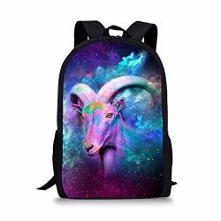 Showudesigns Cooler Rucksack mit Tiermotiv, für Kinder, Jungen, Mädchen, lässiger Rucksack, Ziege, Einheitsgröße, Reisen von Showudesigns