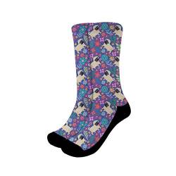 Showudesigns Damen Socken Gr. Small/Medium, Mops von Showudesigns