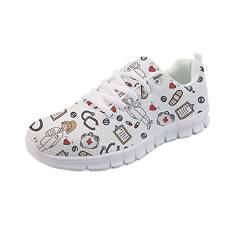 Showudesigns Damen Sportschuhe Laufschuhe rutschfeste Sneaker Turnschuhe Walkingschuhe Pille Weiß 37 von Showudesigns