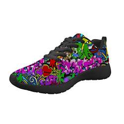Showudesigns Graffiti Womens Breathable Sports Running Shoes College Student Casual Walking Sneaker Trainers Flats von Showudesigns