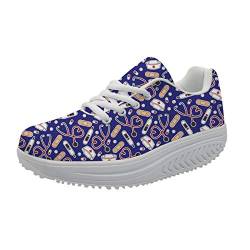 Showudesigns Krankenschwester Turnschuhe Schuhe Damen Sneaker 39 Sportschuhe Leichte Running Gym Schuhe Schnürer Freizeitschuhe Purpl von Showudesigns