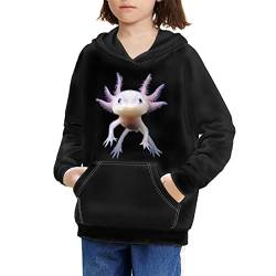 Showudesigns Mädchen Hoodies 6-16 Jahre Langarm Kapuzen-Sweatshirts, Cute Axolotl, 11- 13 Jahre von Showudesigns