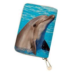 Showudesigns Multi Card Case Leather Credit Card Holder Travel Wallet for Women Girls, Delfin, Einheitsgröße von Showudesigns