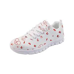 Showudesigns Schuhe Damen Sneaker Sportschuhe Fitness Laufschuhe Straßenlaufschuhe Herz Print Heart von Showudesigns