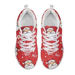 Showudesigns Weihnachtssneaker Turnschuhe Walkingschuhe Frauen Straßenlaufschuhe Schnürhalbschuhe Leichte Leisetreter Sneaker Weihnachten Christmas 38 Rot von Showudesigns