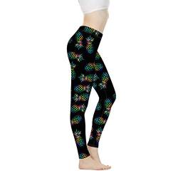 Showudesigns Yoga-Hose, Bauchkontrolle, Knöchellang, Leichtathletik-Leggings für Frauen, Workout, Laufen, Sport, Fitness Gr. M, Ananas bunt von Showudesigns