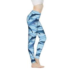 Showudesigns Yoga-Hose, Bauchkontrolle, Knöchellang, Leichtathletik-Leggings für Frauen, Workout, Laufen, Sport, Fitness Gr. M, Delfin von Showudesigns