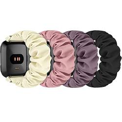 ShuYo Scrunchie Uhrenarmbänder für Fitbit Versa/Versa 2/Versa Lite/Versa SE Damen Herren, Ersatzarmband aus weichem Nylon, dehnbar, für Fitbit Versa Smartwatch von ShuYo