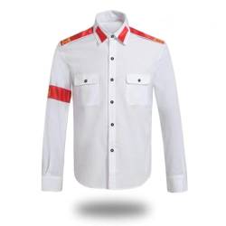 Michael Jackso Herren Kinder Shirt MJ Professional Cosplay Michael Jackso Kostüm CTE Style Shirt für MJ Fans Weiß Schwarz ROT Farben Hemd von Shuanghao