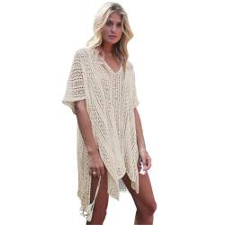 Shuanghao Damen Sommer Swimwear Beachwear Bikini Pareos Cover Up Strandkleider Leichte Spitze Lange Sexy Elegant Bademode Badeanzug Beach Kleider Tunika Shirt Boho Kimono Cardigan Damen von Shuanghao