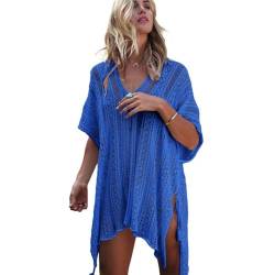 Shuanghao Damen Sommer Swimwear Beachwear Bikini Pareos Cover Up Strandkleider Leichte Spitze Lange Sexy Elegant Bademode Badeanzug Beach Kleider Tunika Shirt Boho Kimono Cardigan Damen von Shuanghao