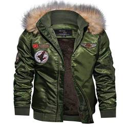 Shuanghao Herren Armee-Bomber Militäry-Kurzmantel übergangs-Jacke Coat - Biker Vintage Nato Army Outdoor Moderne Modisch Casual Warm Cardigan kleidung für Winter Herbst Hooded Herren MännerJacken von Shuanghao