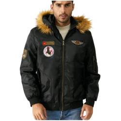 Shuanghao Herren Armee-Bomber Militäry-Kurzmantel übergangs-Jacke Coat - Biker Vintage Nato Army Outdoor Moderne Modisch Casual Warm Cardigan kleidung für Winter Herbst Hooded Herren MännerJacken von Shuanghao