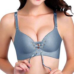 Shujin Damen Push up BH V Ausschnitt Ohne Bügel Nahtlos Bra Bustier mit Schnürung vorne Bra Unterwäsche von Shujin