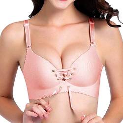 Shujin Damen Push up BH V Ausschnitt Ohne Bügel Nahtlos Bra Bustier mit Schnürung vorne Bra Unterwäsche von Shujin