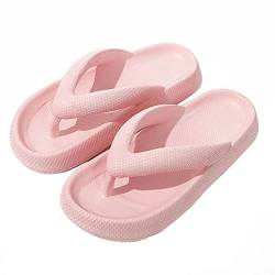 Shujin Flip Flops Unisex Zehentrenner Dicke Sohle Badelatschen Sommer Cozy Slides Wolkenslipper Original Schlappen Super Weich Rutschfeste Pantoffeln Hausschuhe(Rosa,EU 38/39) von Shujin