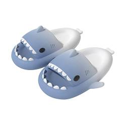 Shujin Hai Hausschuhe Unisex Shark Slippers Cloud Slides rutschfeste Badeschlappen Soft Badelatschen Super Weich Dusche Badeschuhe Hai Schlappen(Weiß Blau Farbverlauf,40/41) von Shujin