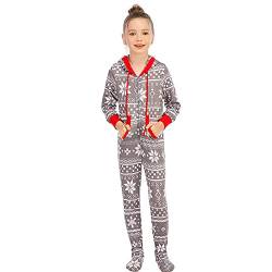 ShuoBeiter Familie Matching Weihnachten Onesies Pyjamas, Urlaub niedlich gedruckt Homewear (150, Z3) von ShuoBeiter