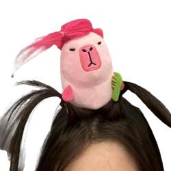 Shurzzesj Tier-Stirnband, Tier-Stirnbänder für Mädchen - Süßes Cartoon Capybara Stirnband,Weiches, bequemes Stirnband für ganztägiges Tragen, niedlicher Cartoon-Plüsch-Haarreifen, Party-Haarschmuck von Shurzzesj
