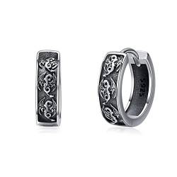 Drache Creolen 925 Sterling Silber Drache Ohrringe Schwarz Schlafen Kreolen Ohrringe Klapp Creolen Ohrringe Ohrschmuck Geschenk für Männer Frauen von Shusukue