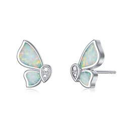 Schmetterling Ohrring Mädchen 925 Sterling Silber Opal Ohrringe Mädchen Kinder Ohrringe Opal Schmuck Geschenk für Frauen Mädchen von Shusukue