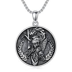 Shusukue Athena Anhänger Halskette 925 Sterling Silber Athena Kette Gorgon Halskette Antikes Griechische Mythologie Schmuck Geschenke für Frauen Männer von Shusukue