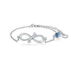 Shusukue Silber 925 Damen Armband Unendlichkeitszeichen Infinity Armbänder Pfeile Muttertag Geburtstags Geschenk für Frauen von Shusukue