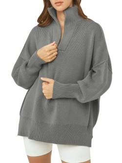 Shy Velvet Pullover Damen Winter, Pullover Übergroße Strickpullover Elegant Pullover Warm Damenpullover Langarm Rollkragenpullover Stehkragen Lässig Pullover Frau Pulli Damen Oversize Pullover Damen von Shy Velvet