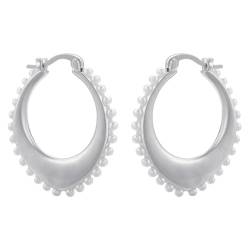 Ohrringe Ohrstecker Damen Schmuck Earrings Ohrringe Für Damen Round Circle Kleine Creolen Hohle Ohrringe Silber von SiVaji
