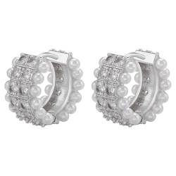 Ohrringe Ohrstecker Damen Schmuck Earrings Ohrringe Runde Kleine Creolen Creolen Creolen Frauen Silberfarben von SiVaji