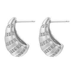 Ohrringe Ohrstecker Damen Schmuck Earrings Regenbogen Ohrstecker Für Damen Wassertropfen Kleine Creolen Silberweiß von SiVaji