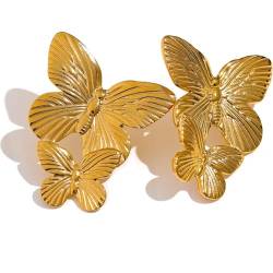 Ohrringe Ohrstecker Damen Schmuck Earrings Schmetterling Insekten Ohrstecker Wasserdicht Für Frauen von SiVaji