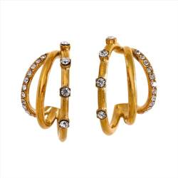 Ohrringe Ohrstecker Damen Schmuck Earrings Shape Layered Daily Ohrringe Frauen Yh2380Agold von SiVaji