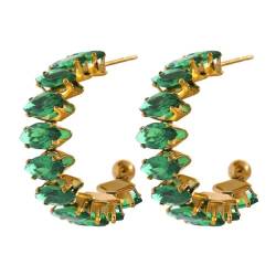 Ohrringe Ohrstecker Damen Schmuck Earrings Wasserdichte Creolen Daily Ohrringe Regenbogen Yh105Agreen von SiVaji