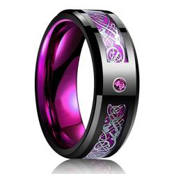 Ring Ringe Damen Bijouterie Herren 8Mm Schwarzer Ehering Für Männer Lila Ring 8 Style37 von SiVaji