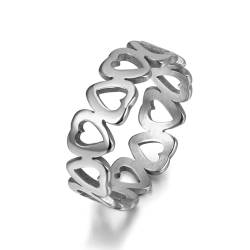 Ring Ringe Damen Bijouterie Herren Hollow Heart Lover Ring Klassische Verlobungsringe Für Frauen 9 Stahl von SiVaji